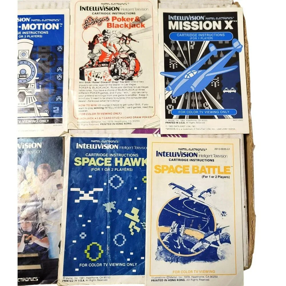 Intellivision Manuals Set of 8 For Video Games Manuals Only GA137